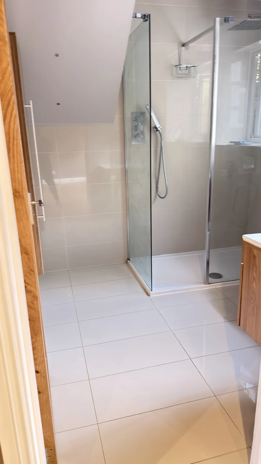 Clean shower enclosure, tiles and floor after RASO cleaning