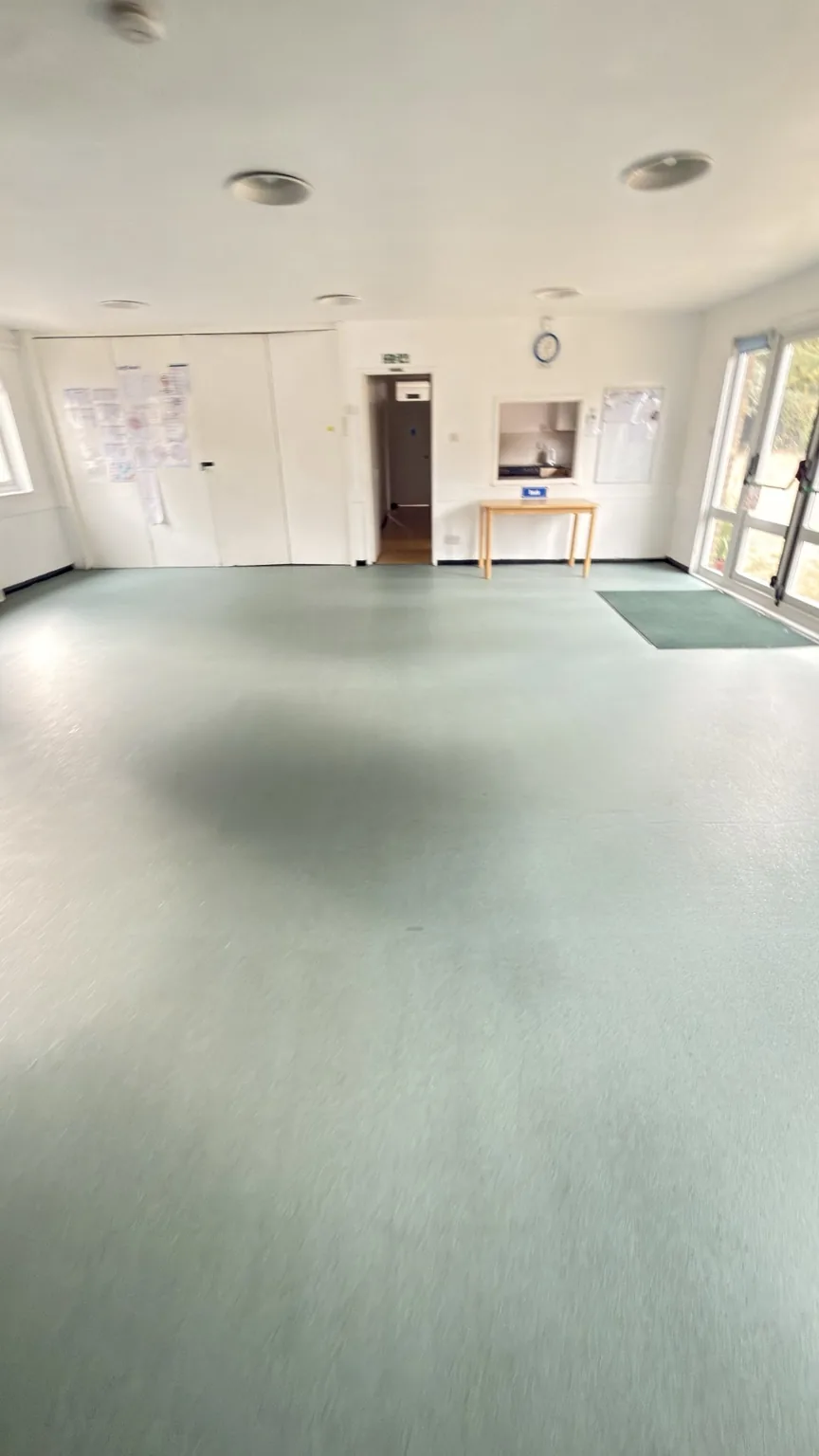 Large school communal hall after RASO commercial cleaning