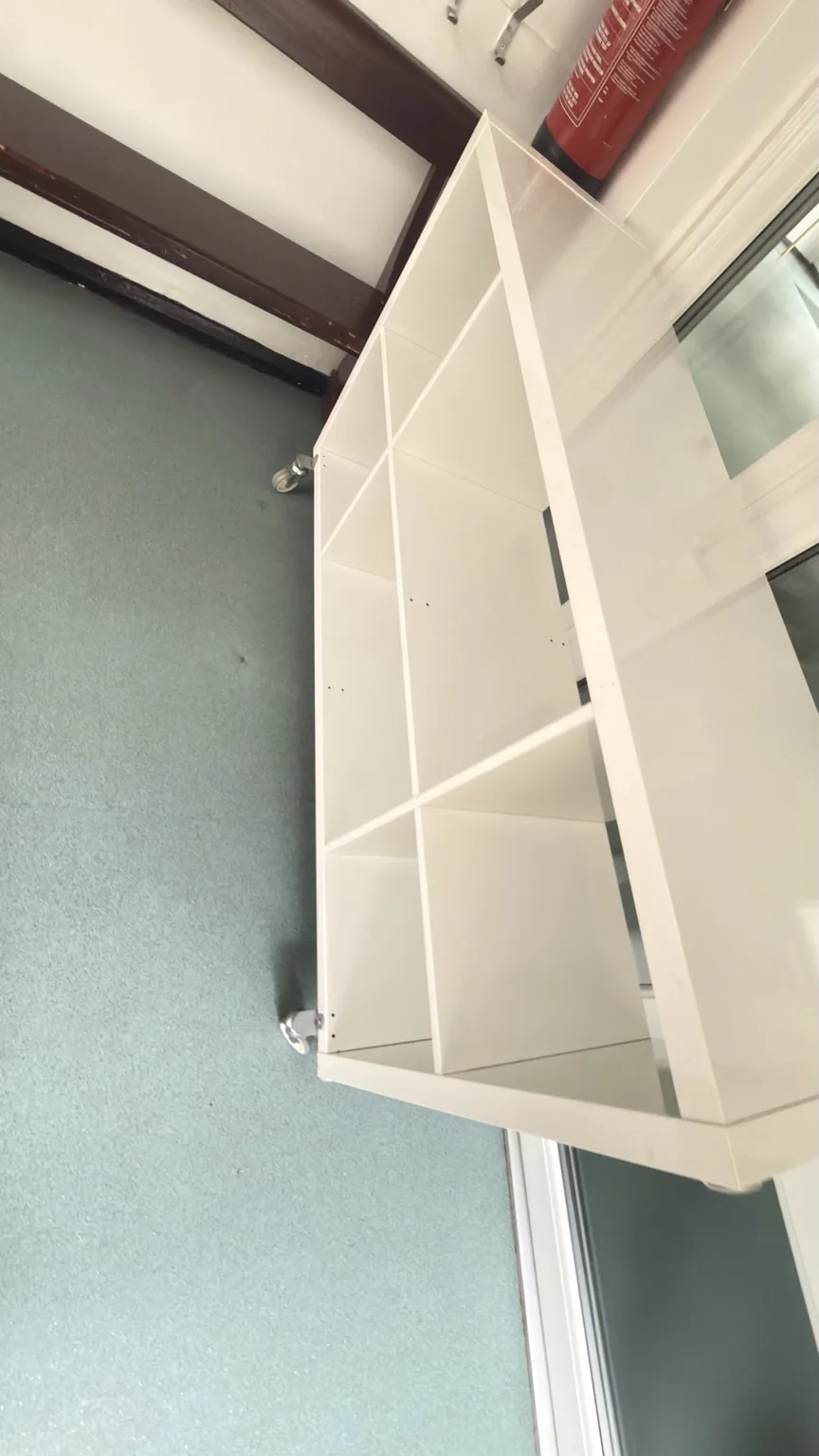Clean mobile shelving in a school or educational premises after RASO commercial cleaning